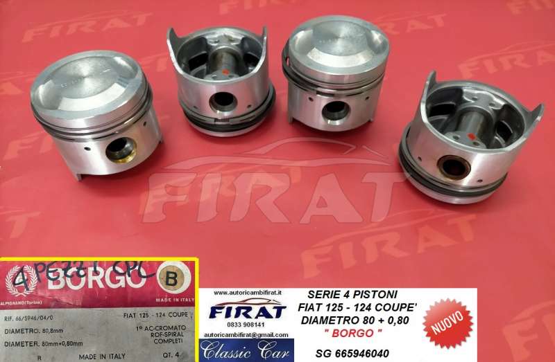 PISTONI FIAT 124 COUPE' - 125 DIAM.80+0.8 BORGO